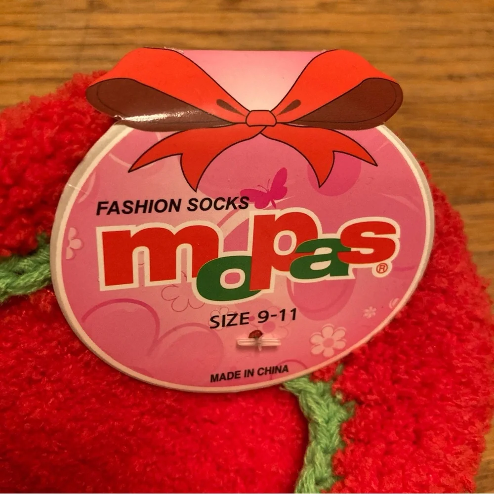 NWT Mopas Knit Fashion Socks Red Green Size 9-11